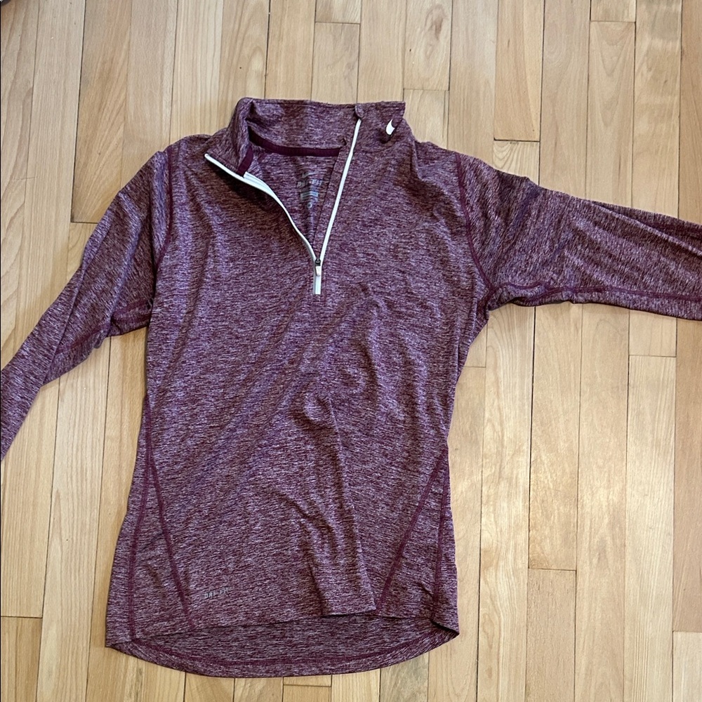 Nike Burgundy Dri-FIT Quarter-Zip Pullover